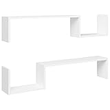 vidaXL 2X Estantes de Pared Repisa Flotante Balda Estantería Salón Sala Estar Estudio Exhibición Colgante Decoración Contrachapada Blanco 100x15x20cm