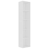 vidaXL Estantería Estante Librerías Almacenaje Mostrador Organizador Salón Oficina Hogar Dormitorio Cocina de Madera Contrachapada Blanco 40x30x189 cm