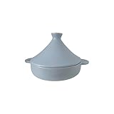 KUOKO - Tajín de Cerámica Ø25cm | Tajín Azul para Cocinar Platos Saludables al Vapor | Cacerola para Cocina, Gas, Horno y Vitrocerámica | Cocción Tradicional con Cerámica de Alta Calidad