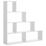 LIQUIDATODO ® - Estanteria en escalera de 4 huecos moderna y barata 145 cm en blanco brillo