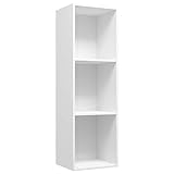 vidaXL Estantería Librería Convertible Mueble TV Estante Libros Vertical 3 Niveles Cubos Compartimentos Televisión Televisor Contrachapada Blanco