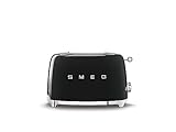 SMEG TSF01BLEU Tostadora 2x2 Ranuras de Acero Inoxidable 950W Negra 50's Style