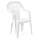 IPAE - Saturnia 8330030 - Silla resina monobloc, respaldo alto Zena, Blanco