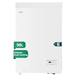 Svan Congelador horizontal Blanco SCH1001EDC. Capacidad 98 Litros, Dual Cooling, 1 Cesta, Bajo nivel Sonoro, Eficiencia Energética Clase E [Clase de eficiencia energética E]