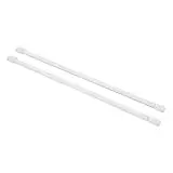 MERCURY TEXTIL- 2 Piezas de Barra Extensible para Cortinas, Barra de Tension para Cocina, Barra Blanca Ajustable, Facil Instalacion.(30-45cm)