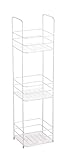 HERSIG - Estanteria Baño | Estantería Pequeña Blanca con 3 Baldas - 16,5 x 15,5 x 63 cm