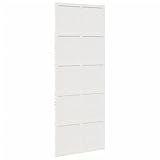 vidaXL Puerta de granero madera maciza pino blanca 80x208 cm, puerta corredera de granero, puerta corredera para baño, puerta corredera para hogar