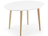 Kave Home - Mesa Extensible Oval Oqui 120 (200) x 90 cm Blanco