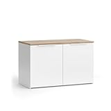 Vicco Aparador Wido, Blanco/Sonoma, 80 x 50 cm con 2 Puertas