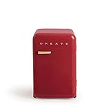 CREATE / RETRO FRIDGE 83.5 WOOD/Frigorífico rojo maneta madera/Minibar, congelador, 83.5 cm