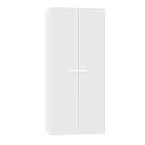 MUEBLES PITARCH | Armario Dormitorio Ropero 2 Puertas, Blanco, 180x79x52 cm(Alto x Ancho x Fondo), Mueble Auxiliar Moderno, Colección Tibet
