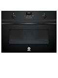 Balay - Horno compacto multifunción, 45 cm, Aqualisis, Control Comfort, Raíles Flex, Cristal Negro, 3CB5159N3