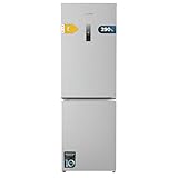 Cecotec Frigorífico Combi Gris Acero de 290L Bolero CoolMarket Combi 290 Inox. Alto 185cm y 59,5cm de Ancho, Total Nofrost, Bajo Consumo, Cajón para Productos Frescos, Puerta Reversible