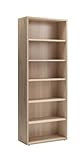 Composad Librería Alta de la línea Design con 5 estantes Ajustables, librería estantería Moderna, (LxAxP) 81,60 x 217,50 x 35,70 cm, Color Roble mielado, salón, Estudio, Oficina, Fabricada en Italia