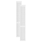 DecoMeister Puerta de Celosia Tipo Persiana Blanca con Marco de Madera Maciza de Pino Frente de Mueble Imprimado con Lamas Listones Abiertos de Dimensiones 294x2013 mm Juego de Dos Piezas