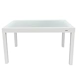 MOMMAHOME® Mesa Extensible Jardin Aluminio y Cristal Templado Mesa Comedor Rectangular Extensible de Exterior Al Aire Libre 6-10 Personas Medidas 135/270x90 cm