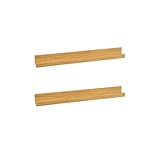 LOLAhome | Set de 2 Repisas de Pared | Balda Flotante Madera| Estante con Bordes | Estanteria Estrecha para Cuadros Fotos y Decoracion Natural De 60x9x5 cm
