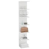 ComfortCove Estante de Pared, Librería para la Pared, Unidad Montada en la Pared, Unidades de Estantes, Estantes Flotantes, Librero, Estante para Dormitorio, Sala de Estar, Cocina, 7 estantes, Blanco