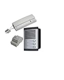 Kit de Portero Automático - 2 Hilos,facil instalación, para comunidades,Completo Placa de Calle, Caja, alimentador DIN 12Vac/1A y teléfonillos (3 viviendas)