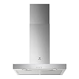 Electrolux LFT416X Campana extractora de pared, 60 cm, 3 velocidades, Potencia máxima 600 m3/h, Control botones, Luces LED, Filtro de carbón lavable antigrasa, Chimenea incluida, Inox, Clase C