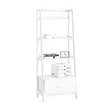 SoBuy Estantería en Escalera de Madera, Estanterías Librerias, Estanterias de Diseño, FRG116-W, ES
