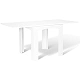 IDMarket Mesa de comedor extensible rectangular Dona para 4-8 personas, color blanco