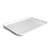 Lacor - 66998 - Bandeja para Servir Comida, Bandeja para Servir Comida, Polipropileno, Libre de BPA, Apilable, Resistente, Superficie Antideslizante, Apta para Lavavajillas, Color Blanco, 45x35 cm