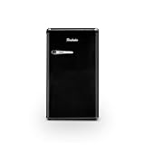 Radiola Frigorífico Vintage de Libre Instalación, 88L, Bajo Consumo, 40dB, Congelador 12L, Iluminación LED, Compacto y Elegante, Diseño Retro, Negro (Negro 2025)