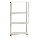 Homelux 999556 Kit Estantería Metálico 4 Baldas, Blanco, 150 x 75 x 30 cm
