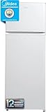 Midea Frigorífico 2 puertas pequeño 143 alto x 55 cm ancho con Capacidad 204L - Nevera Pequeña combi Low Frost de Bajo Consumo con Congelador Vertical 41L - Fridge con Zona Fresh y Regulador