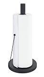 Wenko Portarrollos de cocina Clayton, soporte independiente de color negro para rollos de cocina comunes, metal recubierto de polvo, medidas diametro 15 x 33 cm, 55015100
