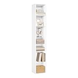 WOLTU Estantería de 7 Niveles, Librería Abierta Alta, 30x26x178,5 cm, Estantería Organizadora con 7 Compartimentos Abiertos, para Oficina/Estudio/Salón/Dormitorio, Blanco, SK066ws