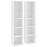 vidaXL 2X Estantería para CDs Armario Estante de Pie Almacenamiento Almacenaje Mueble Libros Práctico Decorativo Casa Hogar Contrachapada Blanco