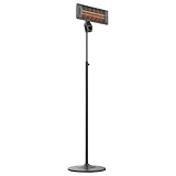 Cecotec Calefactor de Exterior Ready Warm 8200 Power Quartz Smart. Calefactor Halógeno de Cuarzo de pie o Pared, 2000 W en 2 Niveles, IP24, Mando a Distancia, Temporizador, Cobertura 15 m2