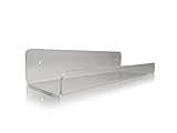 TARIFOLD FR 930143 - Juego de 2 estantes flotantes en U Transparentes para Colgar en acrílico de Pared para Discos Vinilo, Dormitorio, Juguete, Cocina, Especias, Almacenamiento de Pared