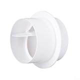 Tapón para campana extractora, válvula de retención de ventilador de PVC para ventilación de baño y cocina, amortiguador de corriente de tubo redondo (150 mm)