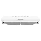 INFINITON Campana Extractora CMPV-632BC14, 320 m3/h, Ancho 60 cm, Altura especial de 105cm para su instalación, Luz LED incorporada,3 Niveles de potencia de succión, Blanco