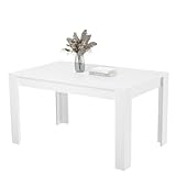 amuéblate online - Mesa de Comedor o Salón, Modelo Mónaco, Robusta y Funcional, Color Blanco, Medidas: 140 cm (Largo) x 80 cm (Ancho) x 75 cm (Alto)