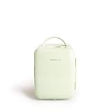 CREATE/FRIDGE MINI BOX/Mini frigorífico retro frío y calor verde pastel/Para cosméticos, Termo portátil, Diseño Retro, Función frío y calor, 48W