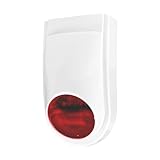 AGSHOME - Sirena exterior estroboscópica con alarma de 130 DB y luz de seguridad LED roja intermitente disuasoria, alertas remotas, compatible con el sistema de alarma AGSHOME