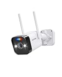 ZOSI 4MP 2,5K Cámara de Vigilancia WiFi IP Exterior con Enchufe, Detección de Persona/Vehículo, Alarma de Sirena y Luz, Visión Nocturna Color, Audio Bidireccional