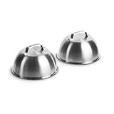 BURNHARD Campanas para Hamburguesas de Acero Inoxidable – Juego de 2 – Cúpula para Derretir Queso – Cloche Hamburguesas