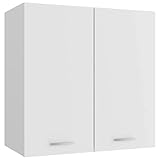 vidaXL Armario de Cocina Muebles Mobiliario Duradero Mesa de Trabajo Almacenamiento Cuencos Platos Ollas Alacena de Contrachapada Blanco 60x31x60 cm