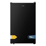 Cecotec Mini Nevera Bolero CoolMarket TT 114L Black. Capacidad 114 L, Clase Energética E, Puerta Reversible, Almacenaje Óptimo, Luz LED, Control Mecánico, Humidity Box, Función Defrost Anti Hielo