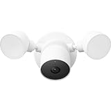 Google Nest Cam con proyector (exterior con cable) - Cámara de seguridad conectada - Cámara de seguridad con proyector 1080p, Snow