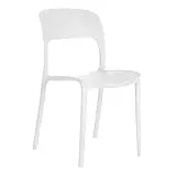 LOLAhome Silla de Comedor Blanca de Polipropileno de 43x43x83 cm