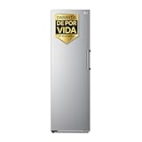 LG GFT41PZGSZ - Congelador No Frost Total, 1 Puerta, Compresor Smart Inverter, de 355 L y 186 cm, Congelador Vertical con Funcion de Congelacion Rapida, Color Inox