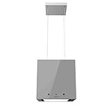 Cecotec Campana Extractora 44Cm En Isla Cuadrada Bolero Flux Cct 448000 Glass Grey A++. Acabado Vidrio Gris, Succión 800M3/H, Motor 210W, 3 Potencias, Filtro Carbono
