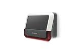 Bosch Smart Home Sirena Exterior, un Sistema de Alarma inalámbrico con Panel Solar, le avisará Mediante notificaciones, Blanco