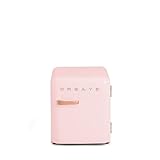 CREATE / RETRO FRIDGE 50 ROSE GOLD/Frigorífico rosa pastel maneta oro rosa/Minibar, sin congelador, 50 cm